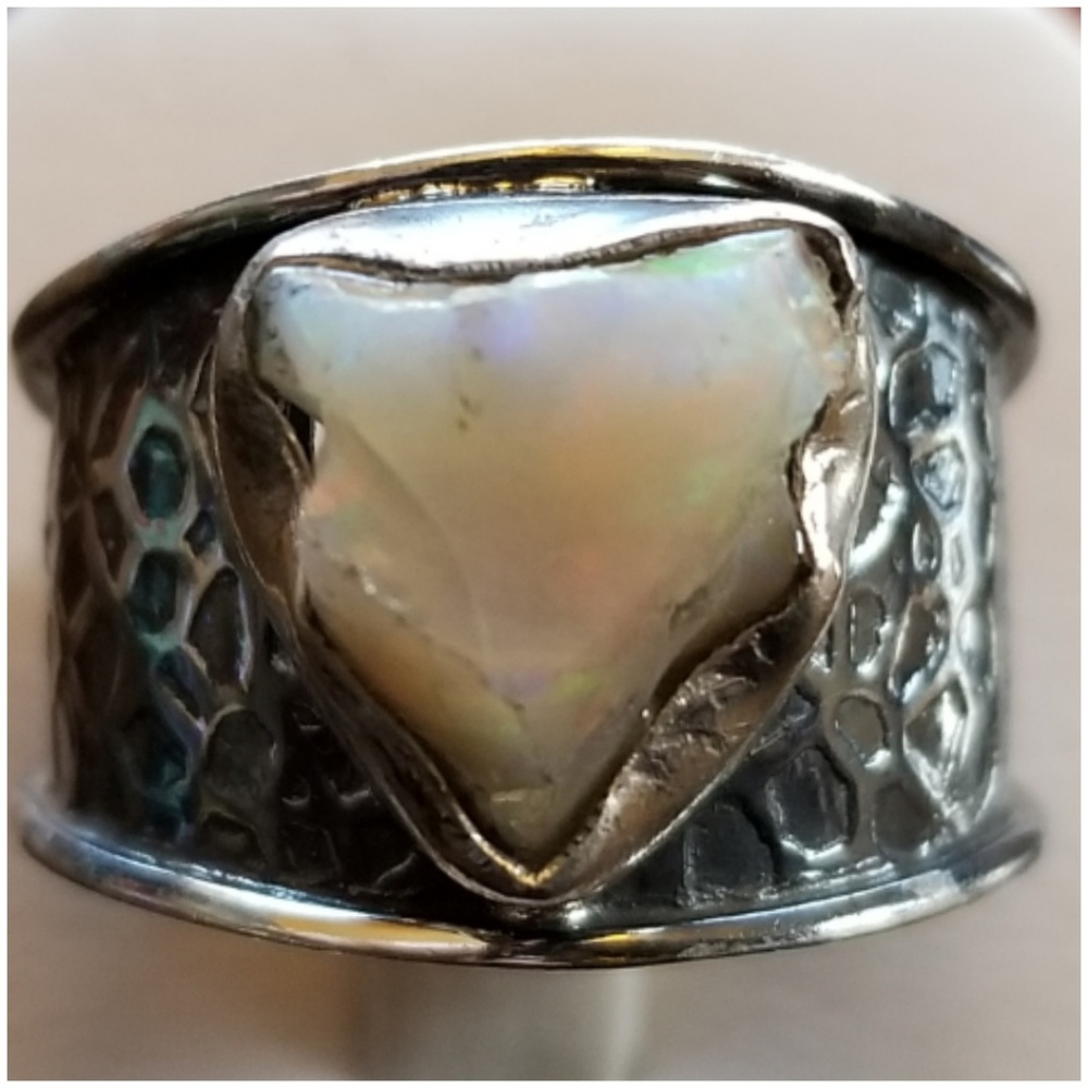 Genuine, Awesome Natural Fire Opal Ring Size 9 - Picture 1 of 6
